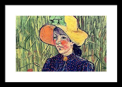 Poppy Background Apron Brooch Cameo Portrait Post-impressionist Framed Prints
