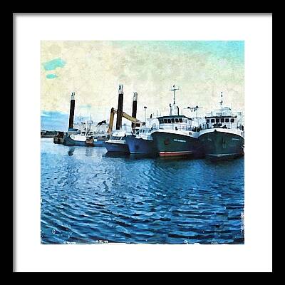 Fishing Harbour Framed Prints