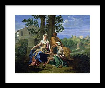 The Holy Family With Ss. John Framed Prints