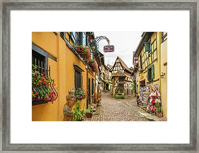 Eguisheim photo route du vin print European village print Alsace France Framed Canvas photograph photo of France Alsace village scene