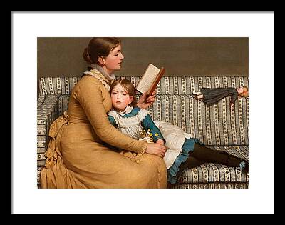 Reading With Mother Framed Prints