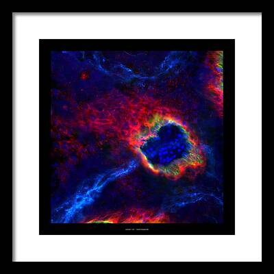 Fluorescence Digital Art Framed Prints