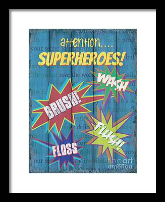 Superhero Paintings Framed Prints