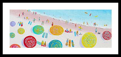 People On Beach Framed Prints