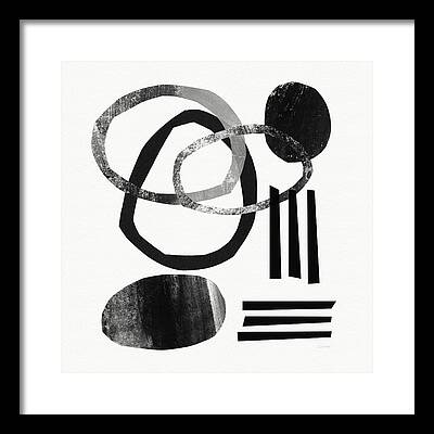 Black And White Abstract Mixed Media Framed Prints