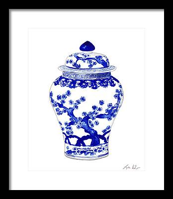 Blue And White China Framed Prints