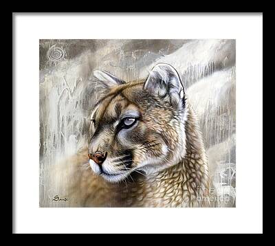 Mountain Lion Paintings Framed Prints