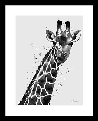 Giraffe Abstract Framed Prints