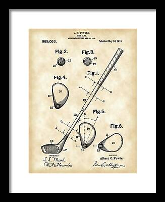 Golf Club Patent Framed Prints