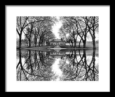 Nature Center Pond Digital Art Framed Prints