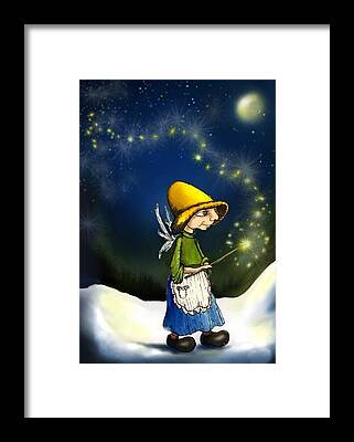 Fairy With Magic Wand Fantasy Framed Prints