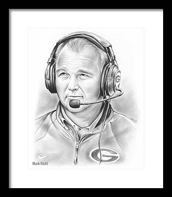 College Football Drawings Framed Prints