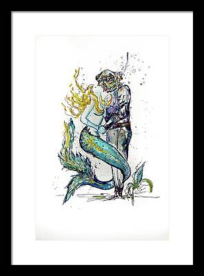 Mermaid Card Framed Prints