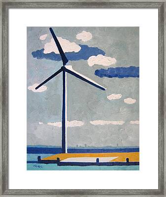Netherlands Wind Turbine Painting by Lesley Giles