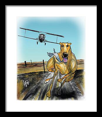 Canine Caricatures By John Lafree Framed Prints