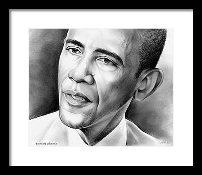 President Obama Drawings Framed Prints
