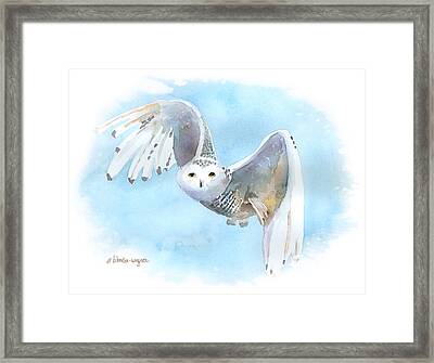 Snowy Owl In Flight Painting by Arline Wagner