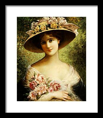 Flowers On Hat Framed Prints