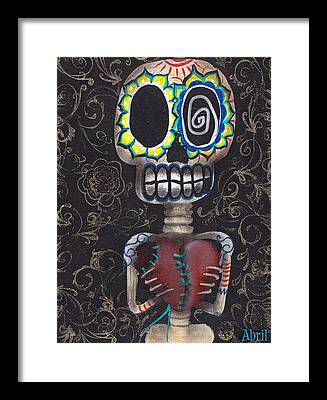Day of the Dead Inspired Paintings Framed Art Prints