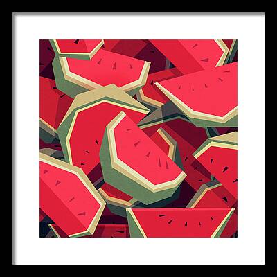 Fruit Watermelon Framed Prints