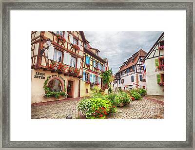 Eguisheim photo route du vin print European village print Alsace France Framed Canvas photograph photo of France Alsace village scene