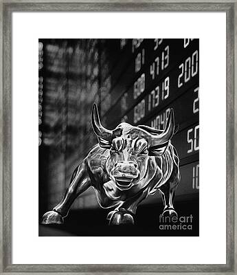 30/% off SALE at Checkout Use Coupon Code MARCH30B Gallery Framed Wall Street Bull Black /& White Canvas Print