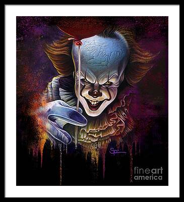 Pennywise The Clown Framed Prints