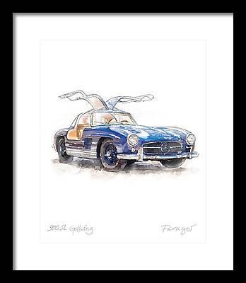 Gullwing Drawings Framed Prints