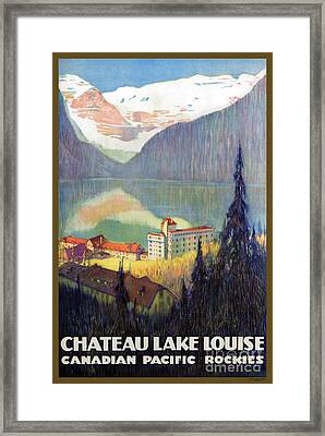 Chateau Lovely Lake Louise Rockies Vintage Canada Canadian Travel Poster Print