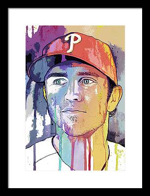 Chase Utley Paintings Framed Prints