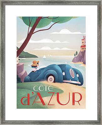 French Riviera Print and Frame