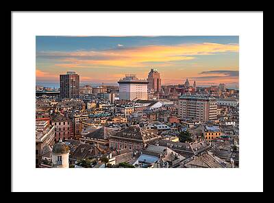 Downtown Genoa Framed Prints