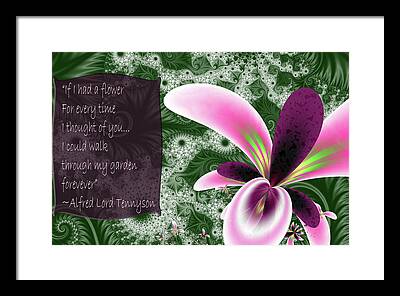 If I Had A Flower Quote Framed Prints