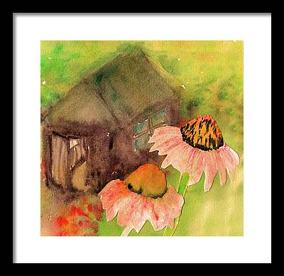 Country Cottage Mixed Media Framed Prints