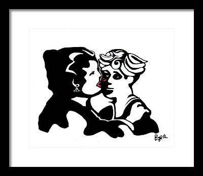 Two People Kissing Framed Prints