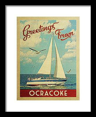 Ocracoke Digital Art Framed Prints