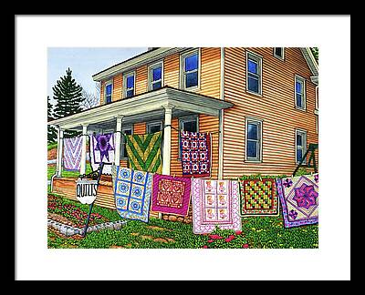 Lined Quilts Framed Prints