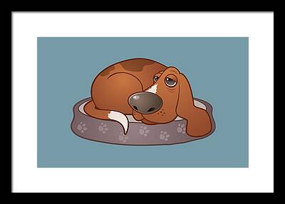 Lazy Dog Digital Art Framed Prints
