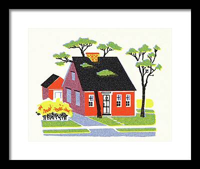 Little House Drawings Framed Prints