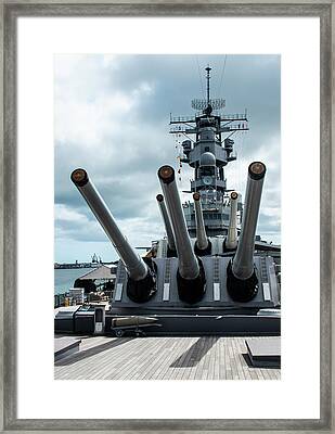 USS Missouri Battleship Firing Guns Wall Picture Art Print 
