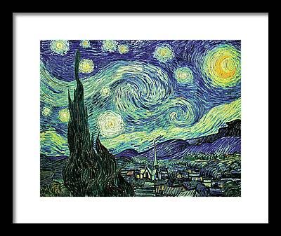 Starry Night Mixed Media Framed Prints