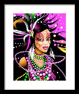 One Young Woman Only Digital Art Framed Prints