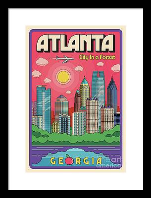 Atlanta Falcons Digital Art Framed Prints