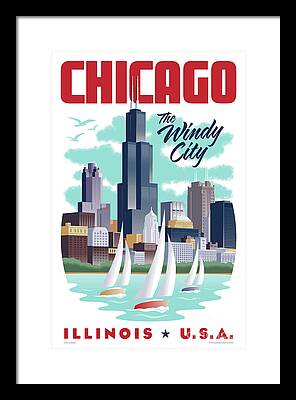 Willis Tower Digital Art Framed Prints