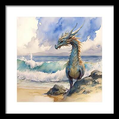 Sea Monster Mythology Paintings Framed Prints