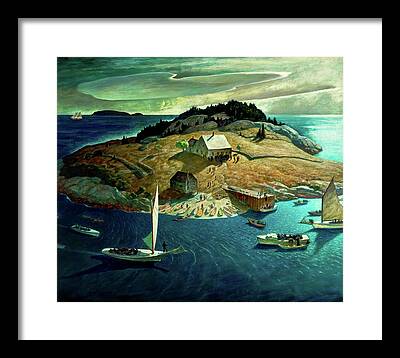 Port Town Paintings Framed Prints