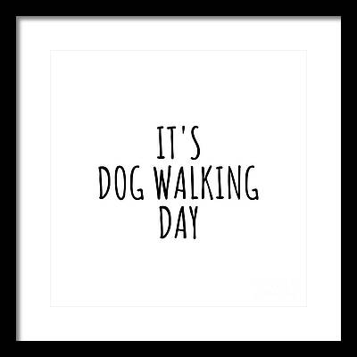 Dog Walking Digital Art Framed Prints