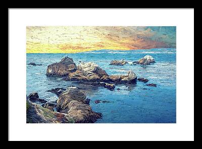 Point Lobos Mixed Media Framed Prints