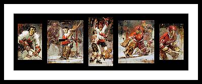 Vintage Hockey Goalie Framed Prints