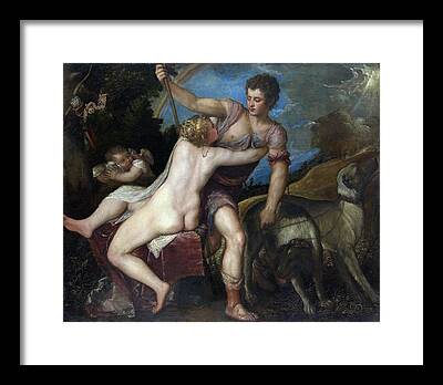 Venus And Adonis Framed Prints